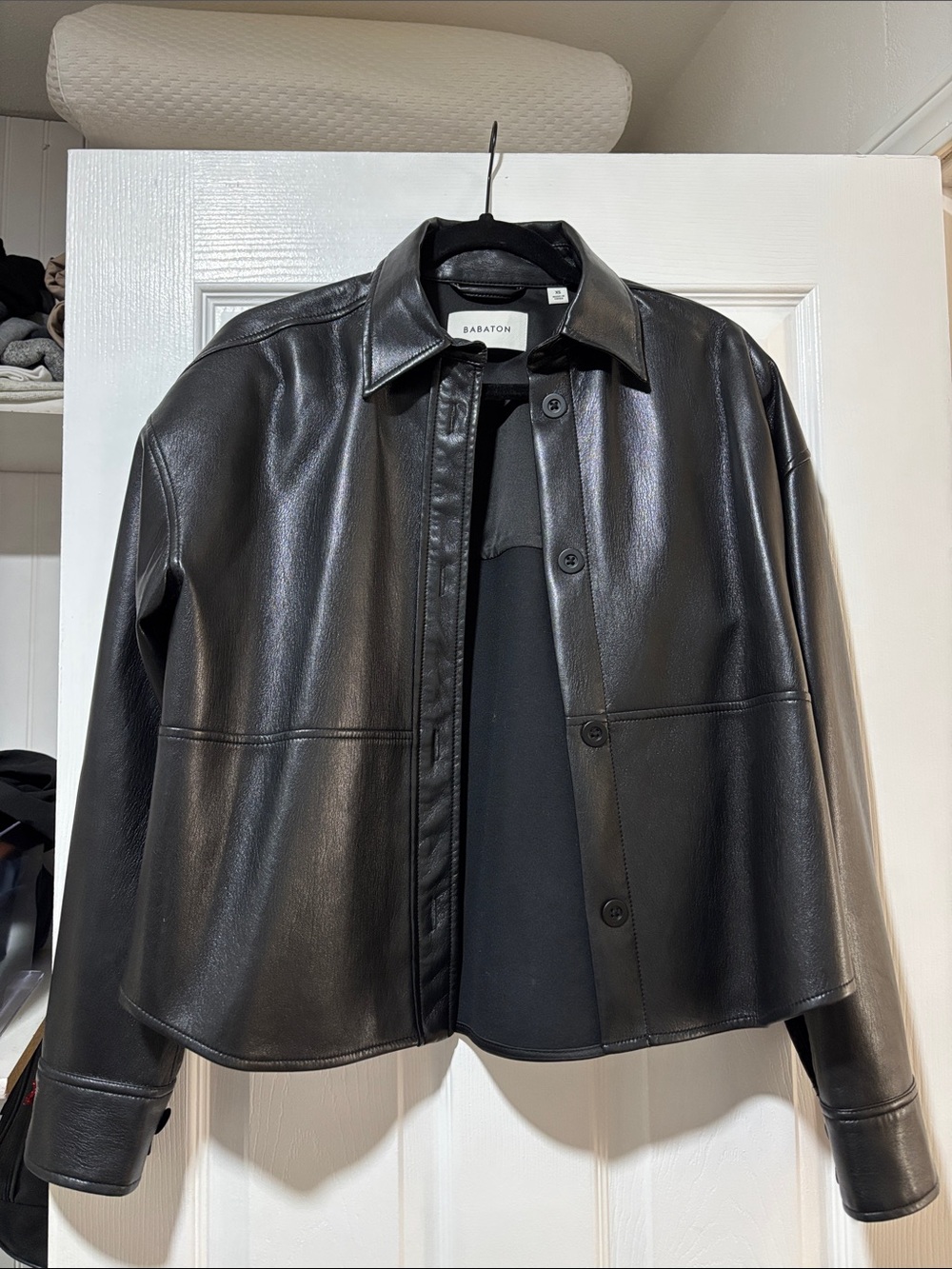 Aritzia Babaton Black Button-Front Jacket